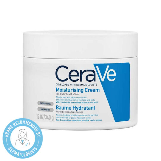 CeraVe Moisturising Ενυδατική Κρέμα Σώματος με Υαλουρονικό Οξύ για Ξηρές/Πολύ Ξηρές Επιδερμίδες 340gr